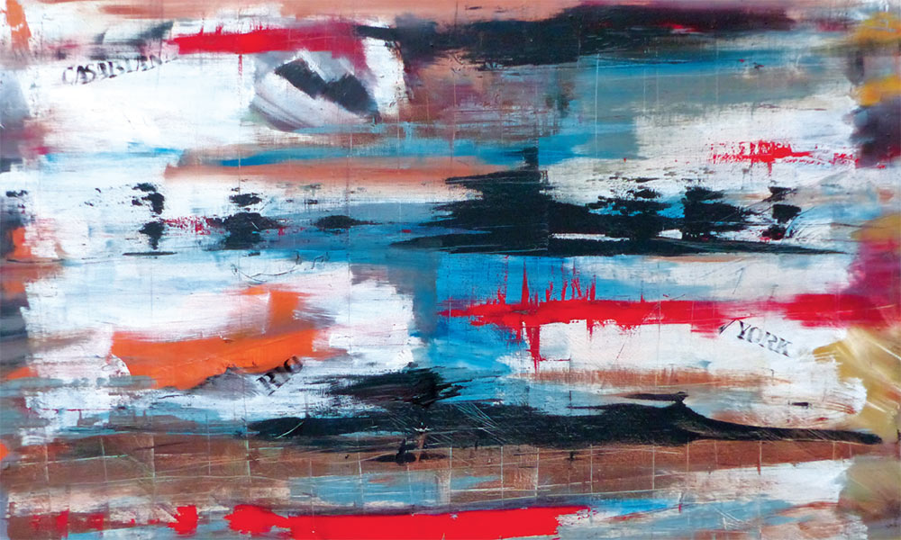 Strandgut -Abstrakt - Öl, 100 x 80 - Rudolf Bilzer 2014